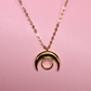 Gold Moon Goddess Crescent Moonstone Necklace, 18 K Gold Plated