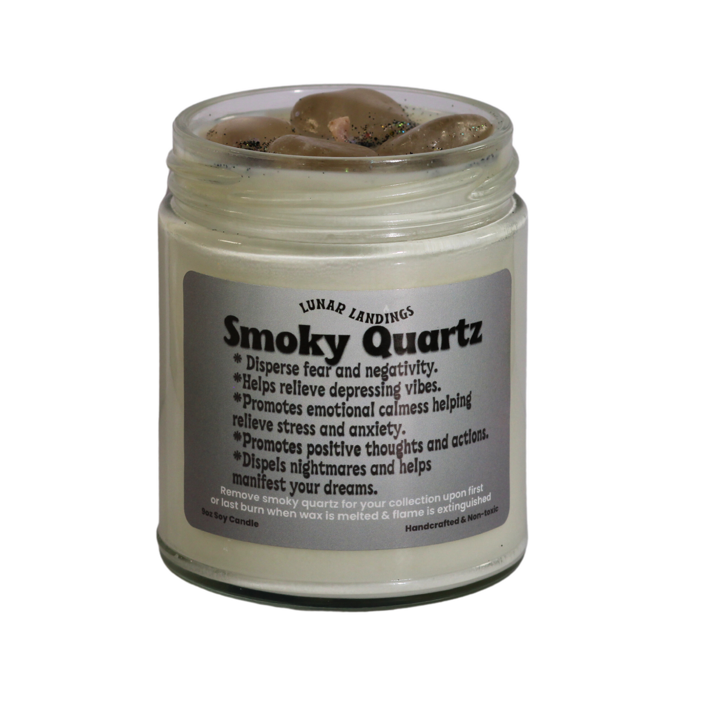 Smoky Quartz Soy Crystal Candle
