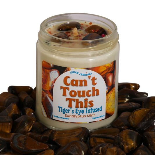 Tiger's Eye Crystal Soy Candle- #CantTouchThis