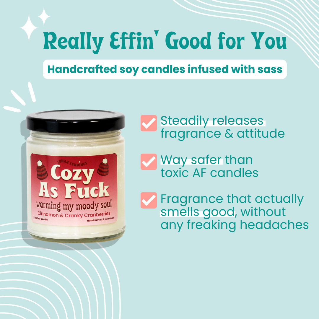 Cozy AF, Cinnamon & Cranberry Soy Candle