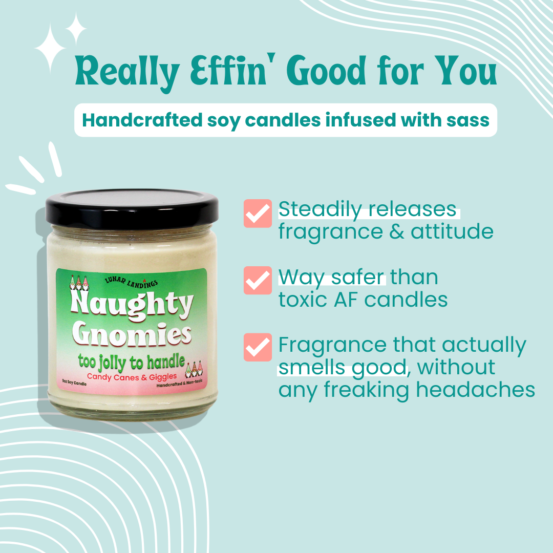 Naughty Gnomies, Candy Cane Soy Candle