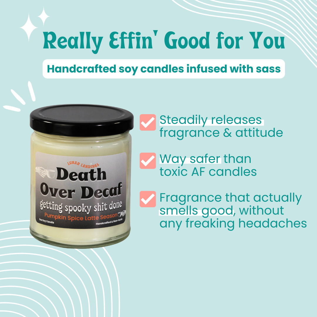 Death Over Decaf, Pumpkin Spice Latte Soy Candle