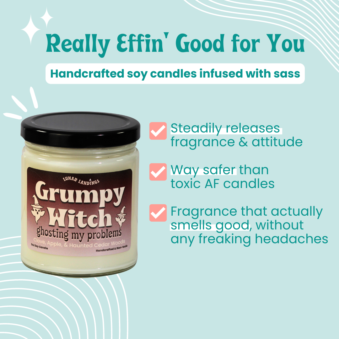 Grumpy Witch, Clove, Apple, & Cedar Woods Soy Candle
