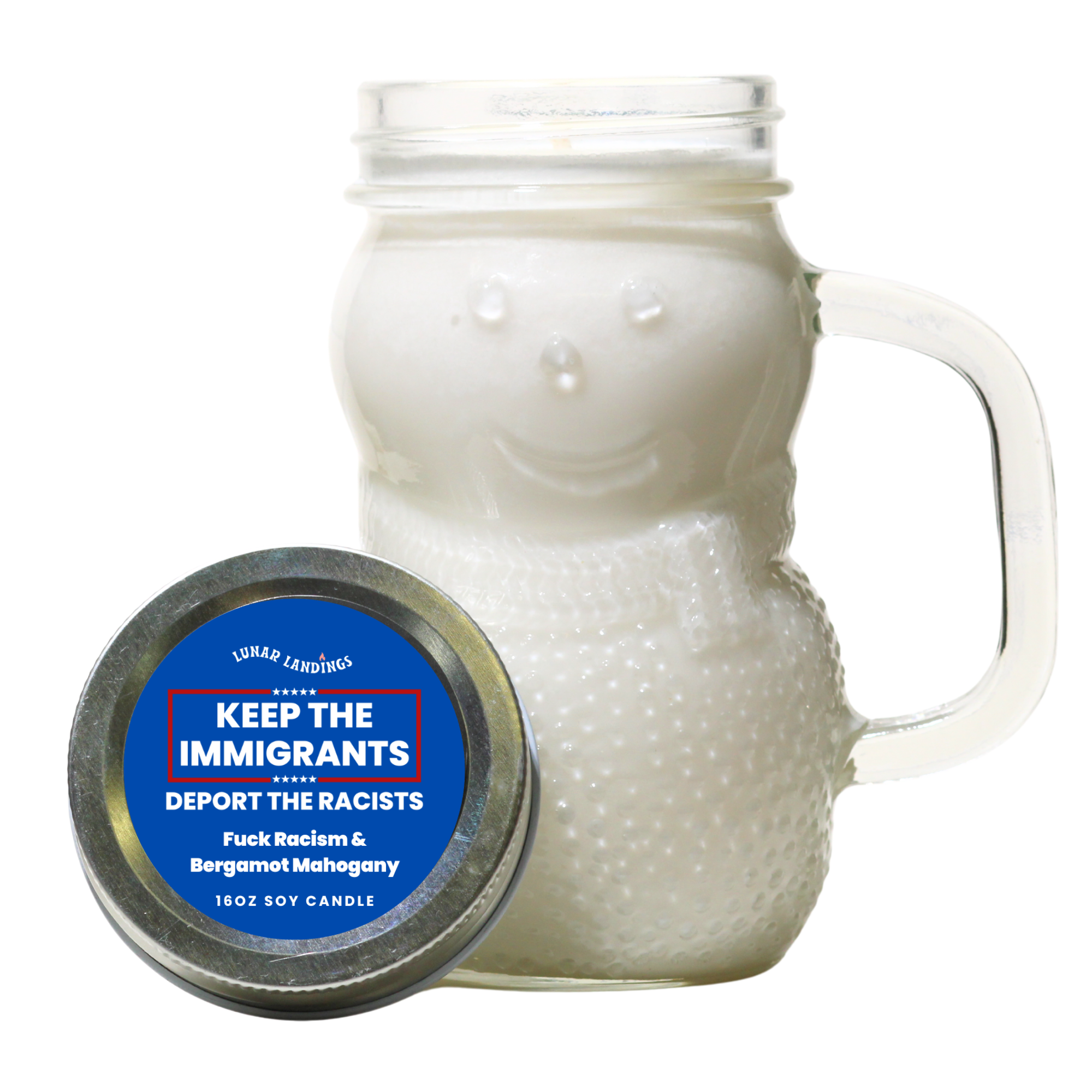 Protest Snowman Soy Candle – Large 16oz (Pick Your Protest Label)