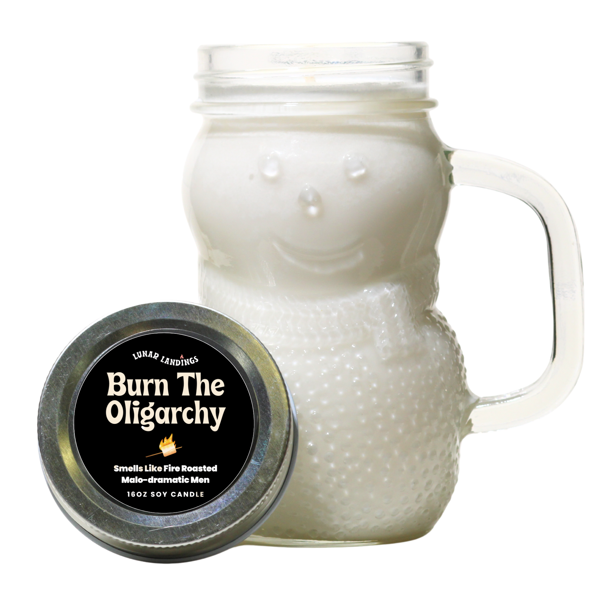 Protest Snowman Soy Candle – Large 16oz (Pick Your Protest Label)