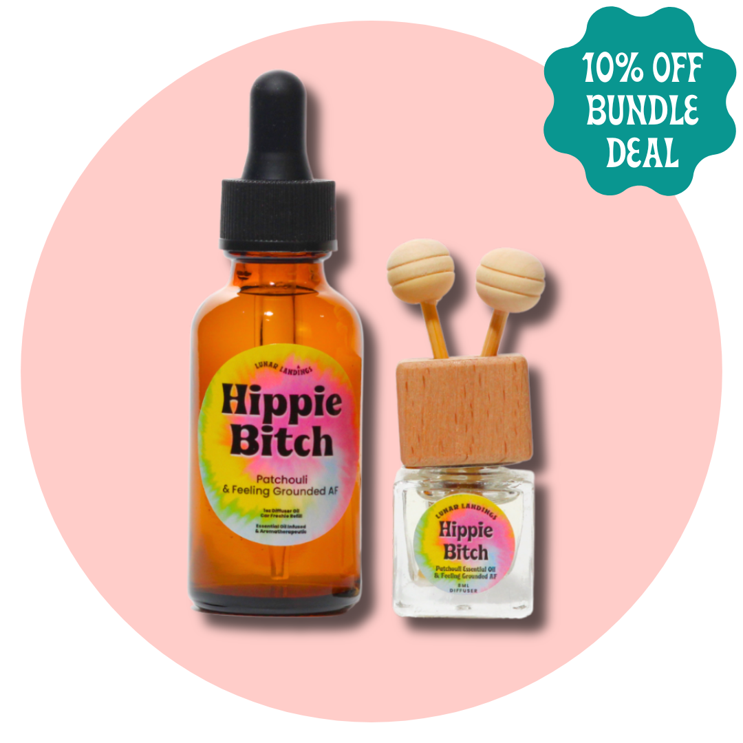 Hippie Bitch Car Freshener & Refill, Patchouli Essential Oil Infused