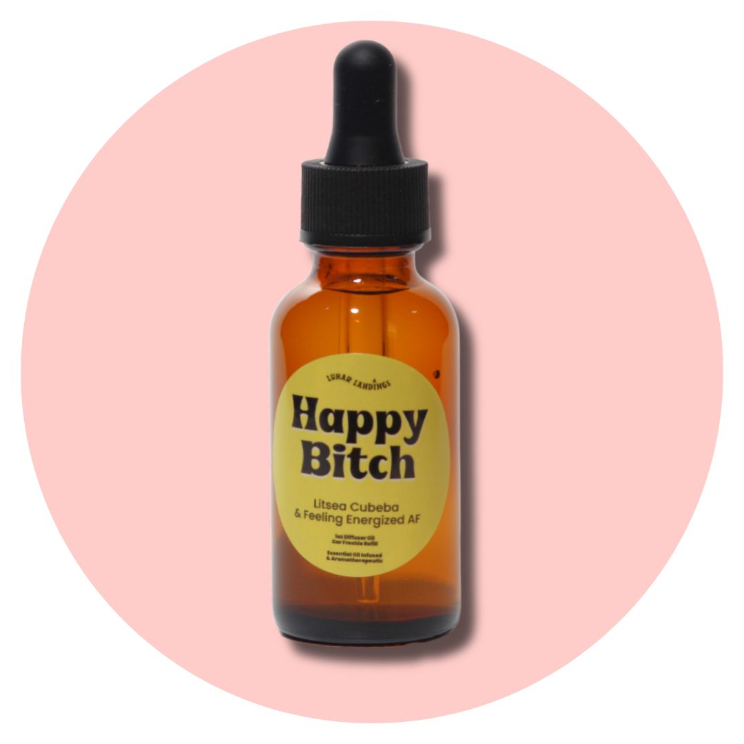 Happy Bitch Car Freshener & Refill, Litsea Cubeba Essential Oil Infused