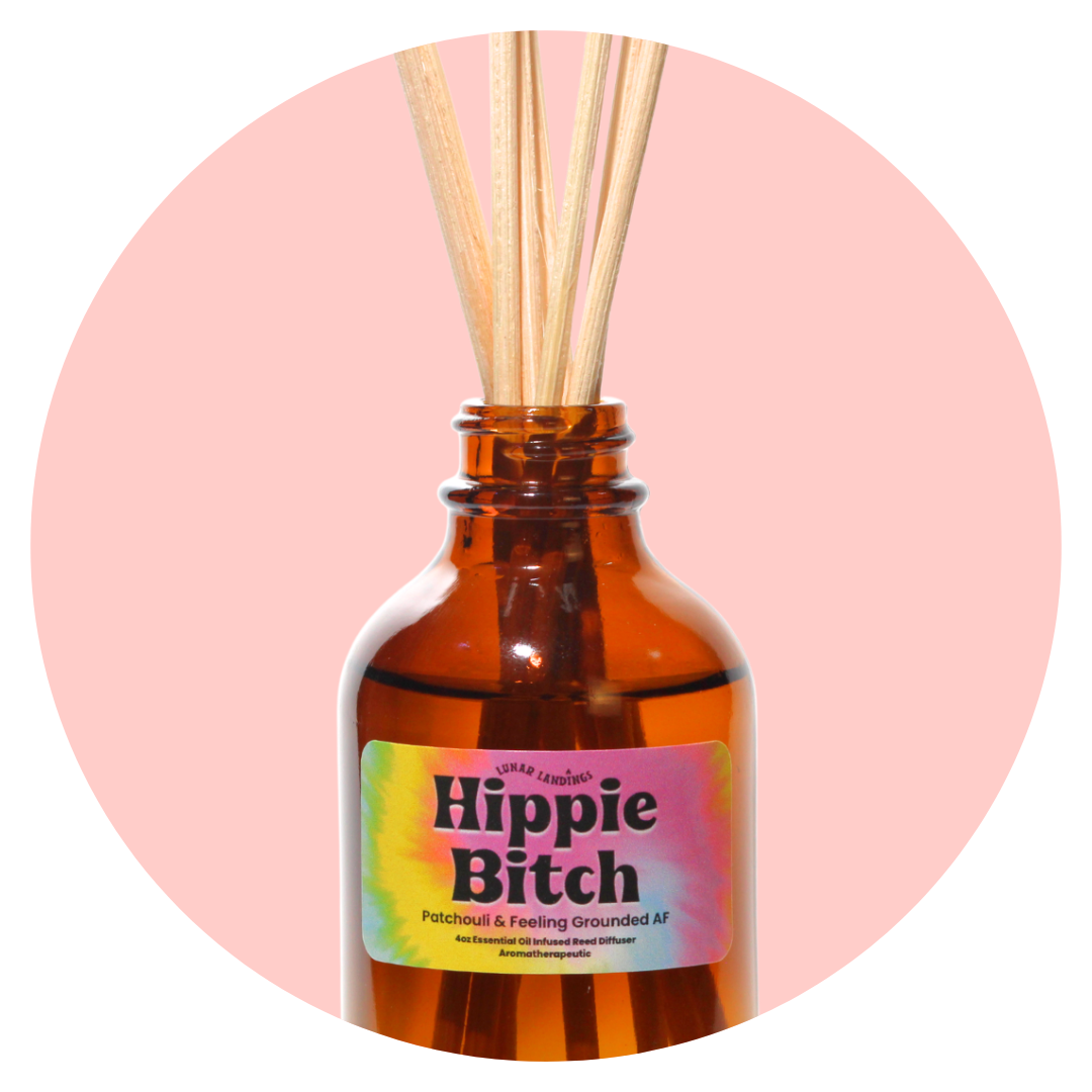 Hippie Bitch Reed Diffuser, Patchouli Essential Oil Infused