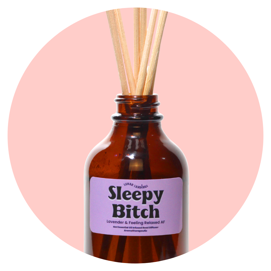 Sleepy Bitch Reed Diffuser, Lavender Essential Oil Infused