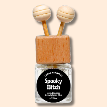 Spooky Bitch Car Freshener & Refill, Cedar, Cinnamon, & Clove Essential Oil Infused