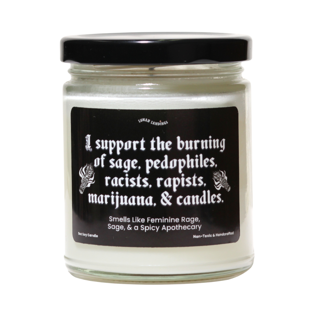 Burning Of Candle: Smells Like Feminine Rage, Sage & a Spicy Apothecary