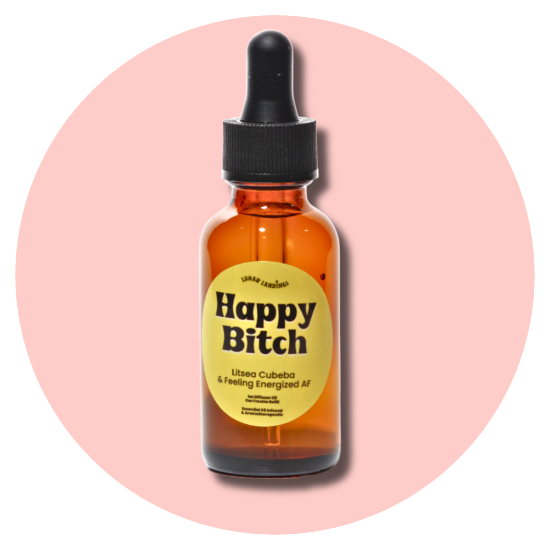 Happy Bitch Car Freshener & Refill, Litsea Cubeba Essential Oil Infused