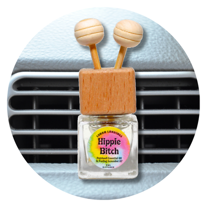 Hippie Bitch Car Freshener & Refill, Patchouli Essential Oil Infused