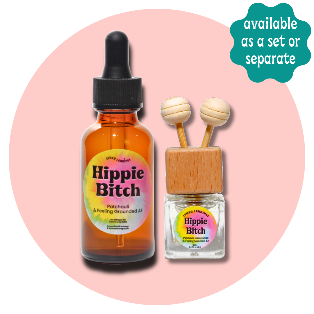 Hippie Bitch Car Freshener & Refill, Patchouli Essential Oil Infused