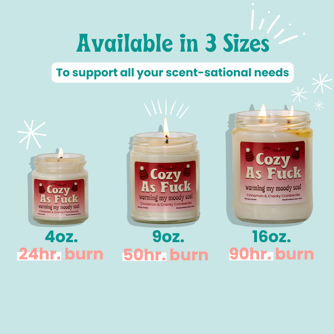 Cozy AF, Cinnamon & Cranberry Soy Candle