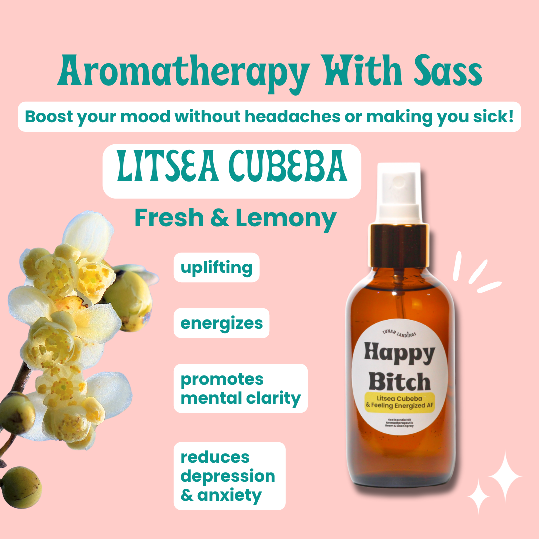 Happy Bitch Spray, Litsea Cubeba Pure Essential Oil Infused