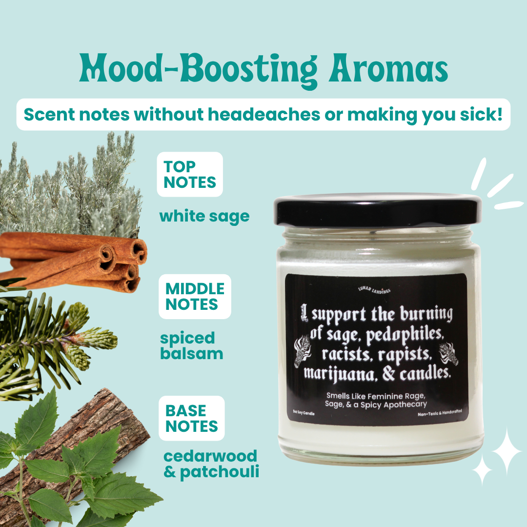 Burning Of Candle: Smells Like Feminine Rage, Sage & a Spicy Apothecary