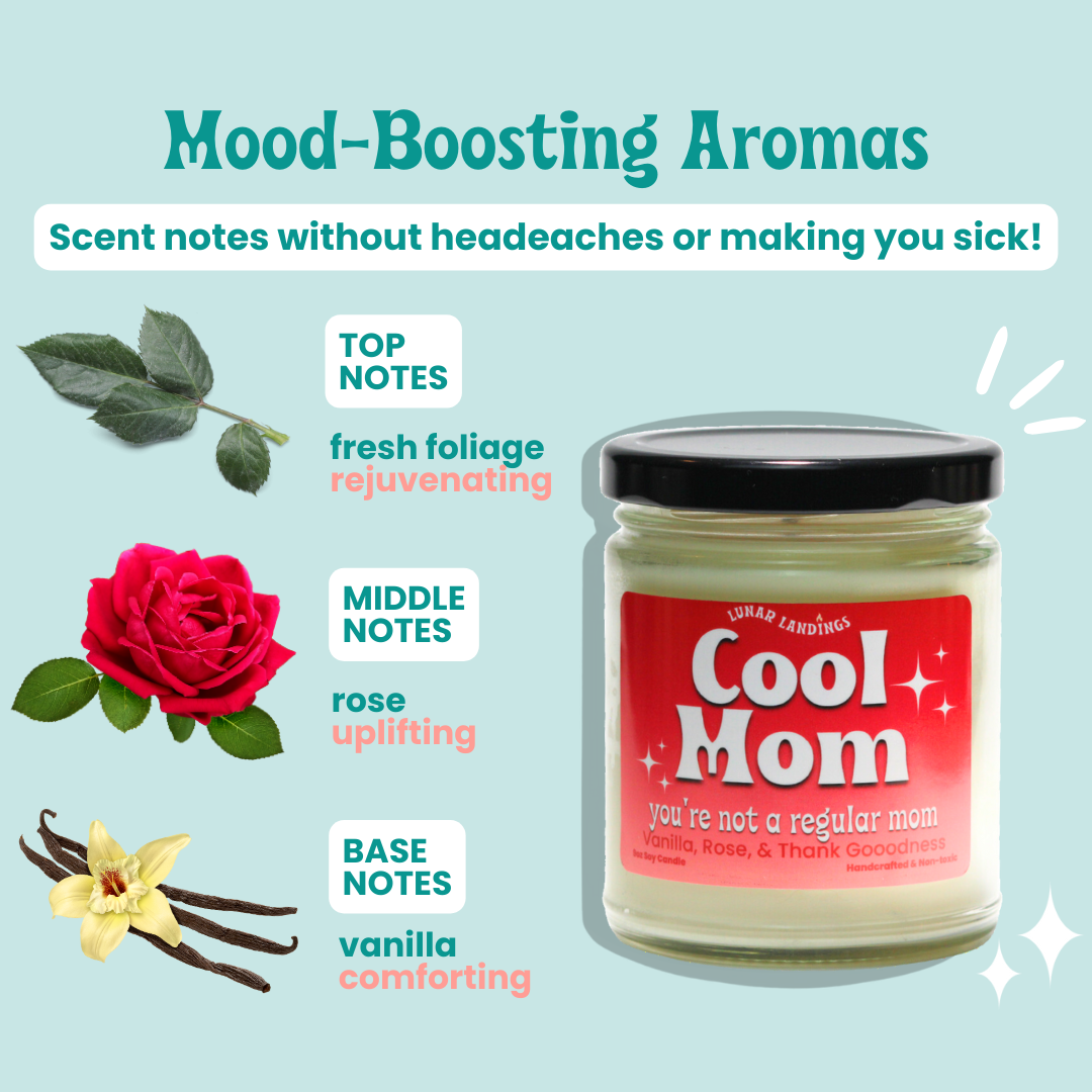 Cool Mom, Vanilla, and Roses Soy Candle