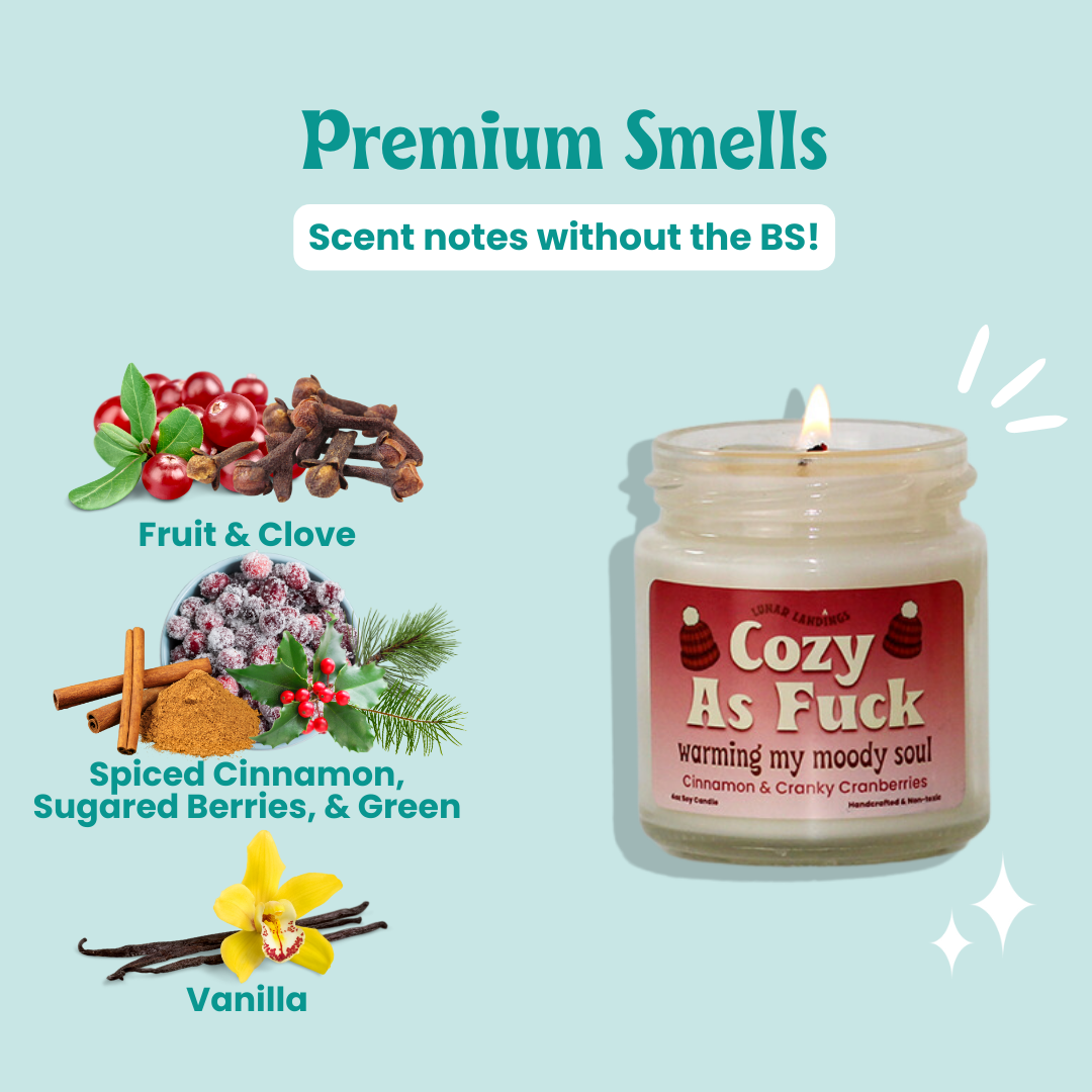 Cozy AF, Cinnamon & Cranberry Soy Candle