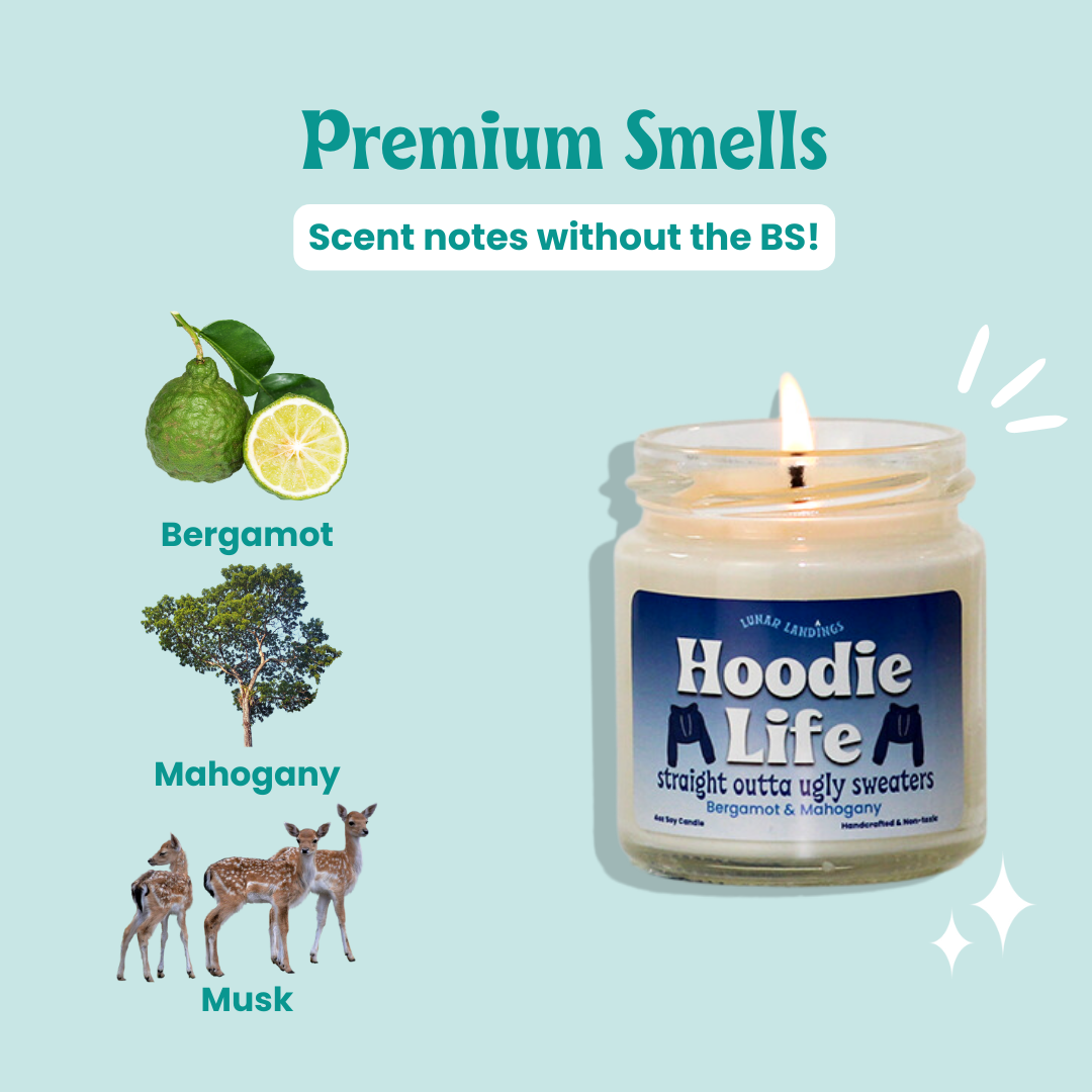 Hoodie Life, Bergamot & Mahogany Soy Candle