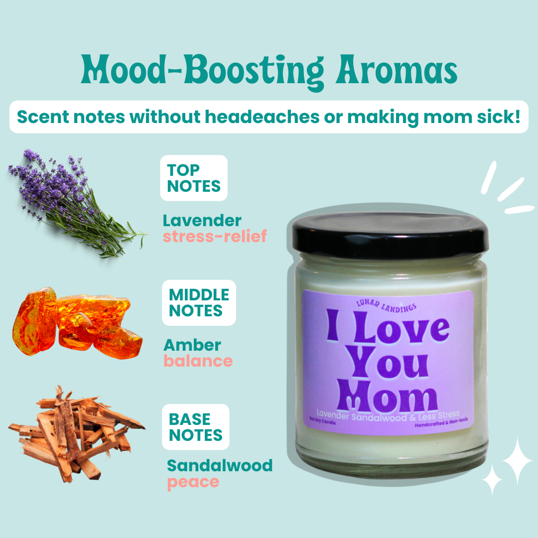 I Love You Mom, Lavender, Sandalwood Soy Candle