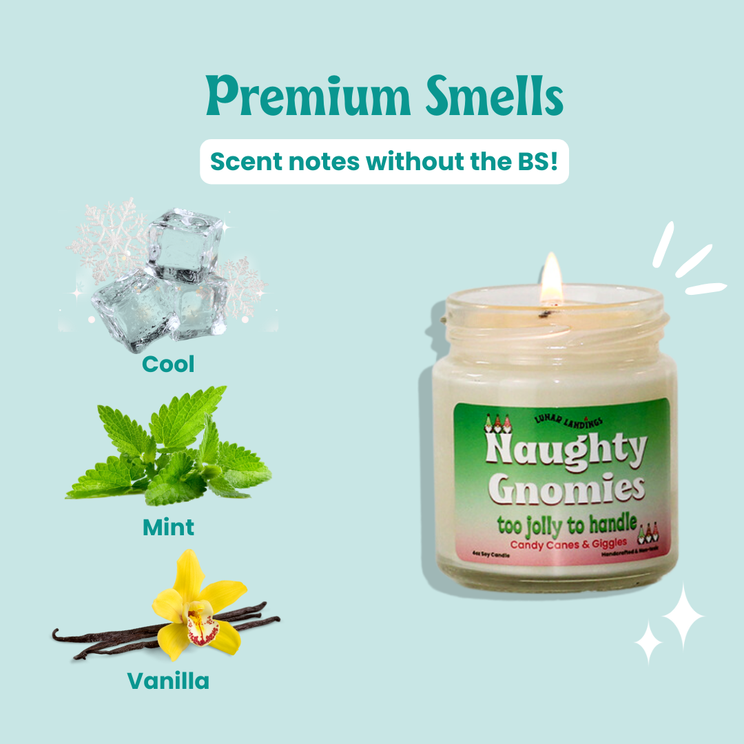 Naughty Gnomies, Candy Cane Soy Candle