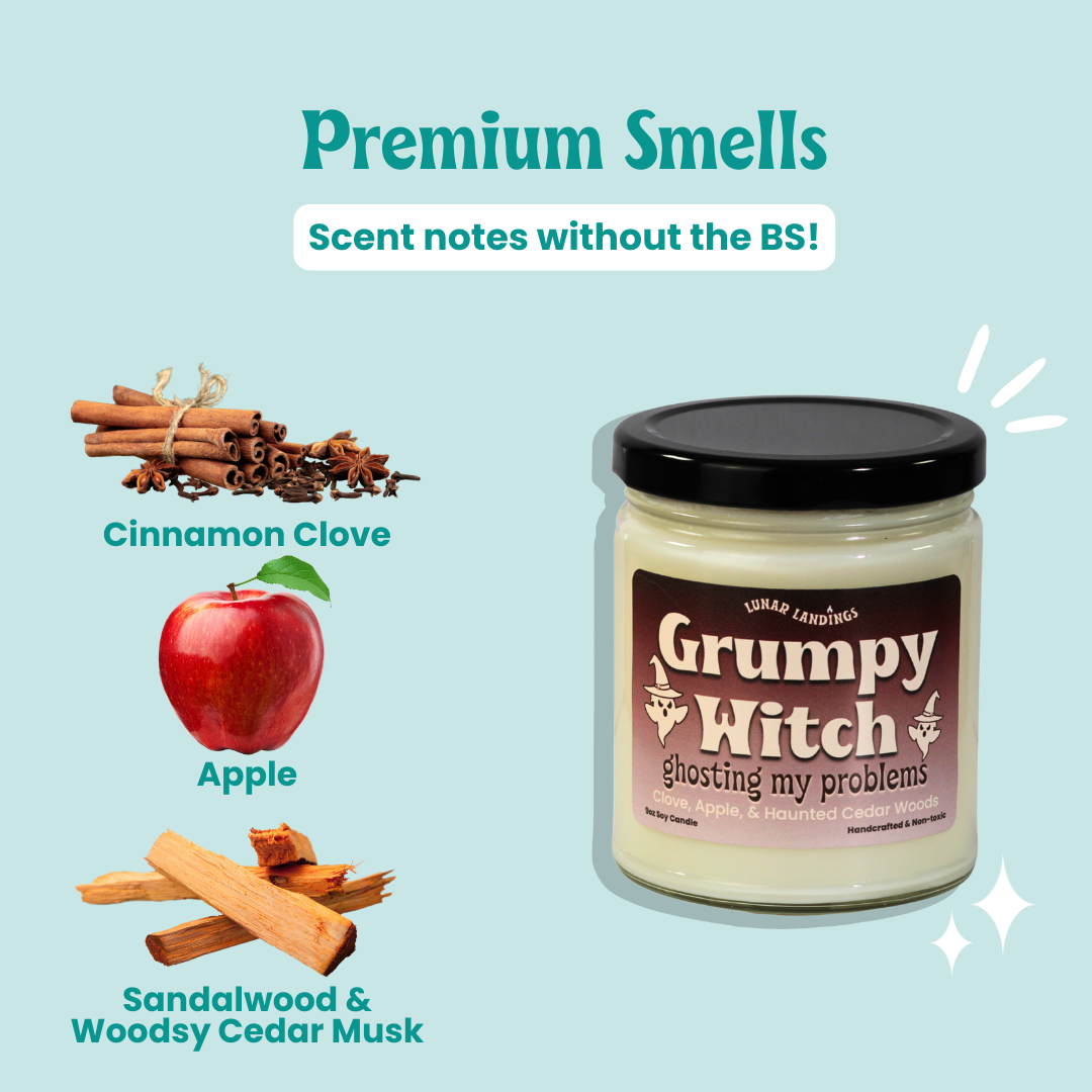 Grumpy Witch, Clove, Apple, & Cedar Woods Soy Candle