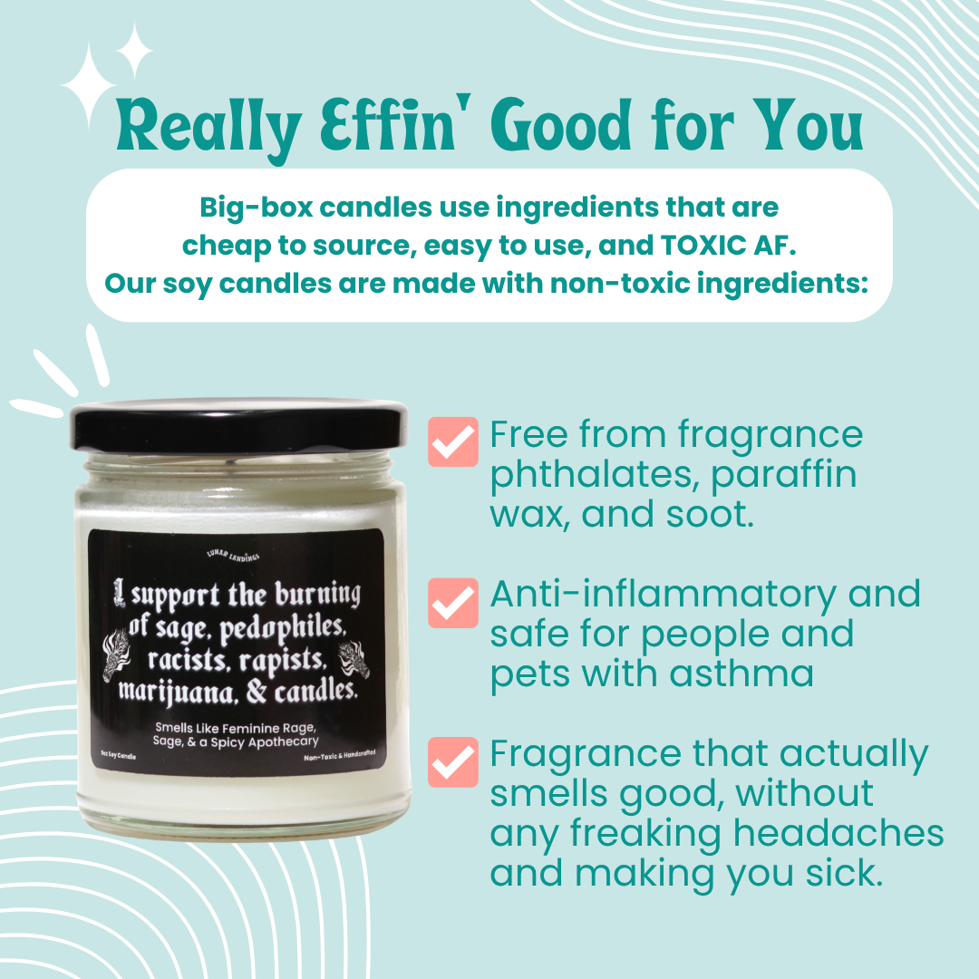 Burning Of Candle: Smells Like Feminine Rage, Sage & a Spicy Apothecary