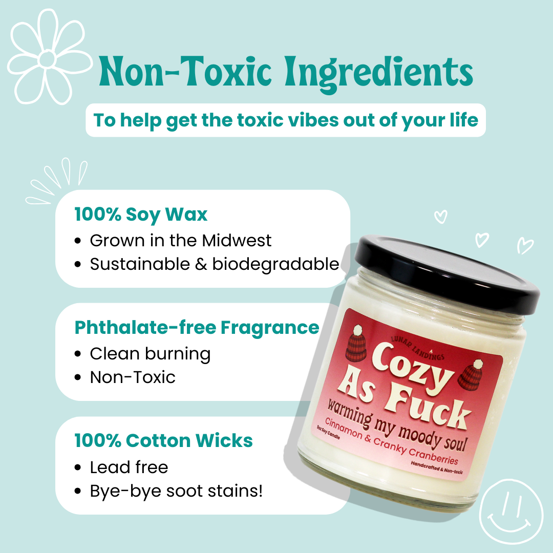 Cozy AF, Cinnamon & Cranberry Soy Candle