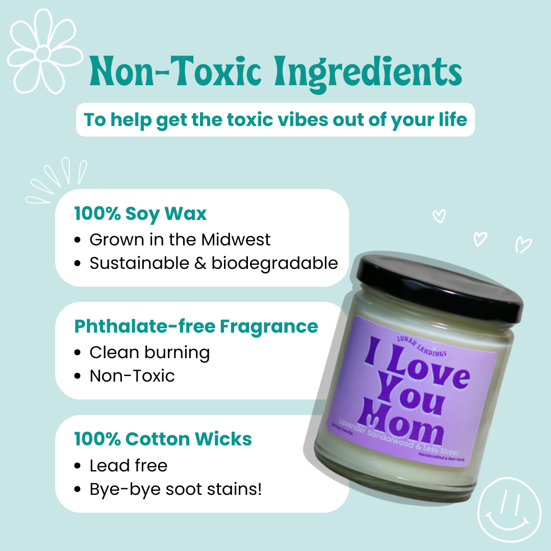 I Love You Mom, Lavender, Sandalwood Soy Candle