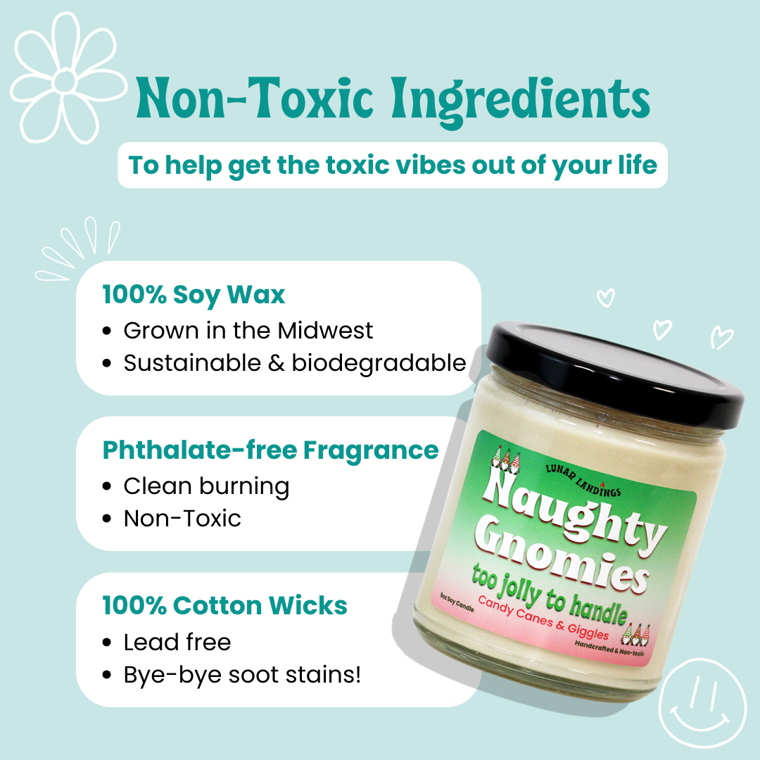 Naughty Gnomies, Candy Cane Soy Candle