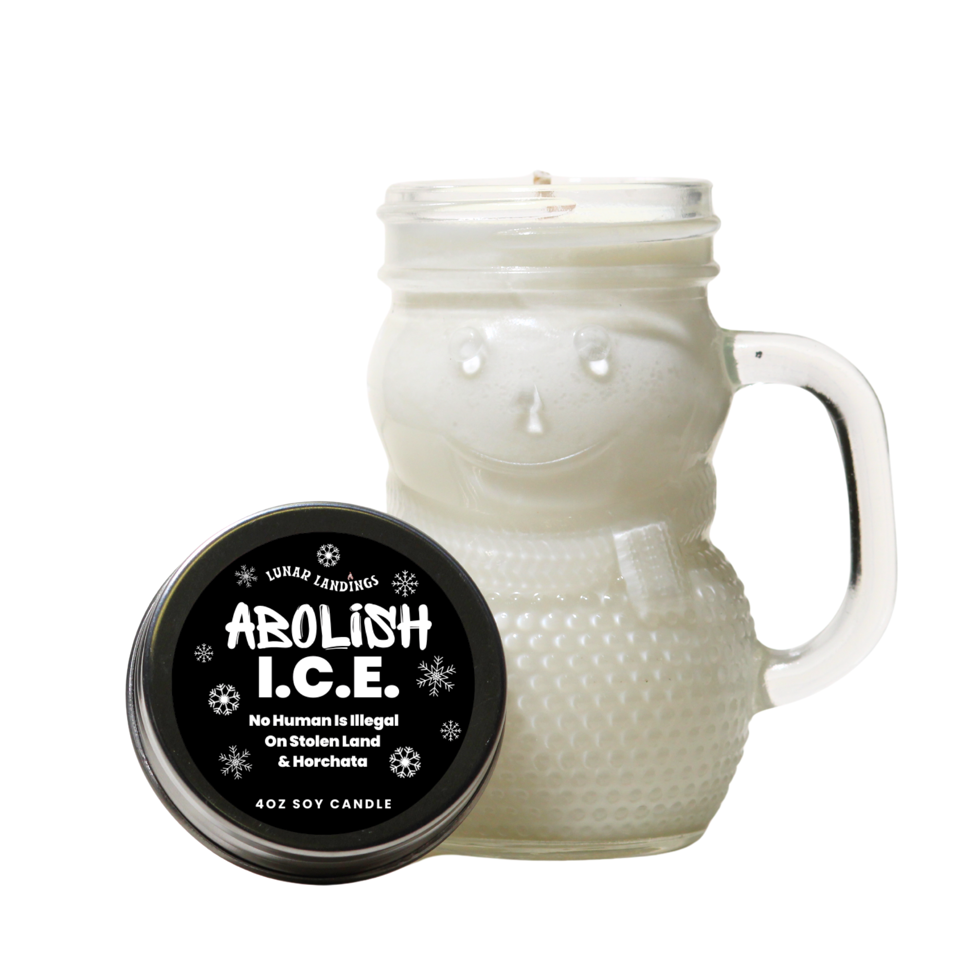 Protest Snowman Mini Soy Candle – Mini 4oz (Pick Your Protest Label)