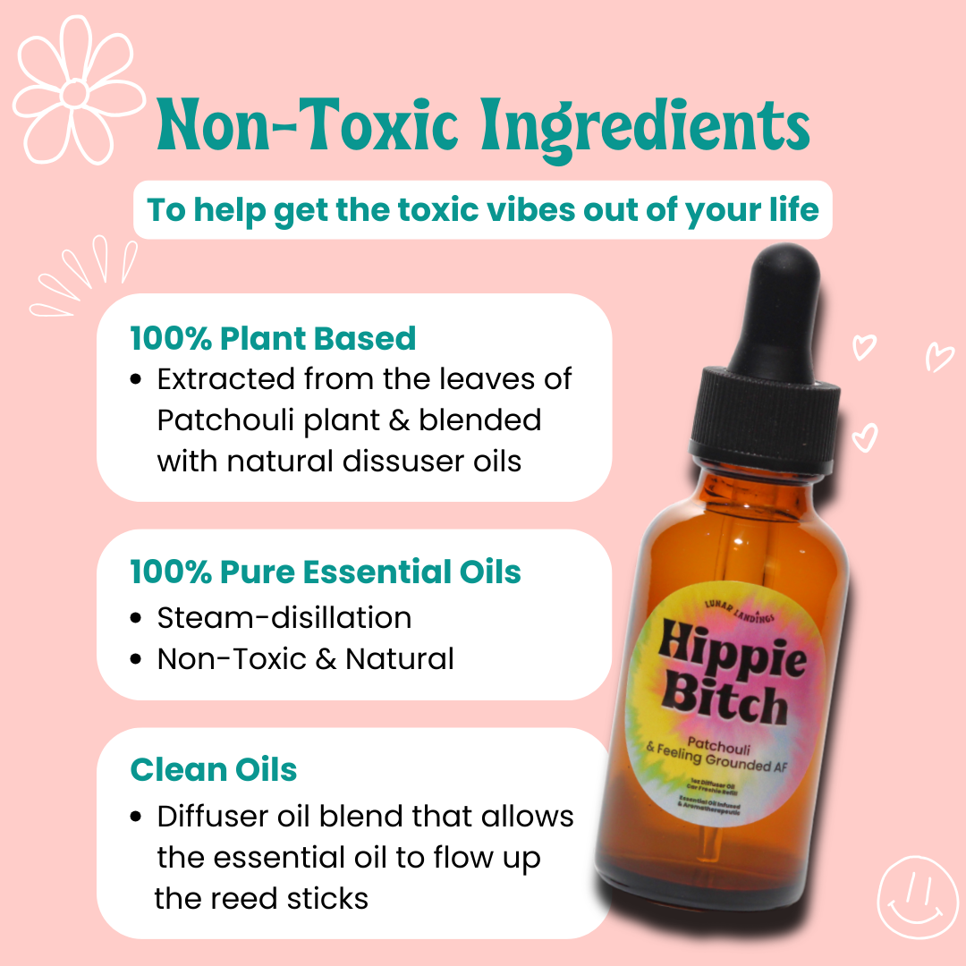 Hippie Bitch Car Freshener & Refill, Patchouli Essential Oil Infused