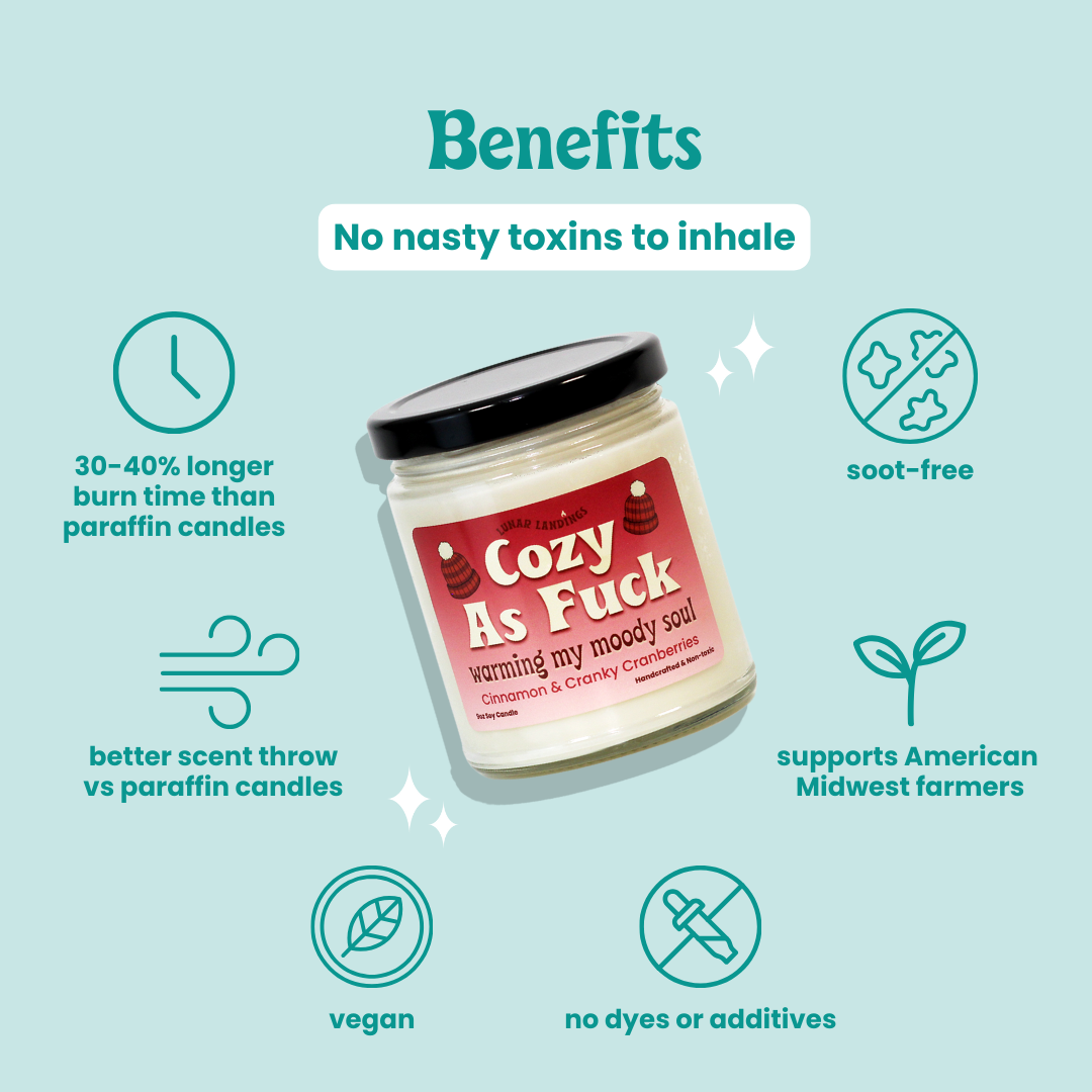 Cozy AF, Cinnamon & Cranberry Soy Candle