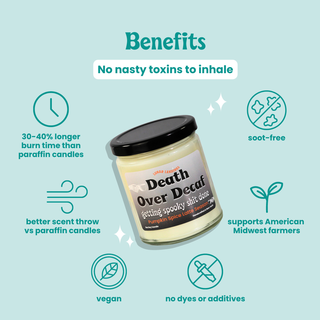 Death Over Decaf, Pumpkin Spice Latte Soy Candle