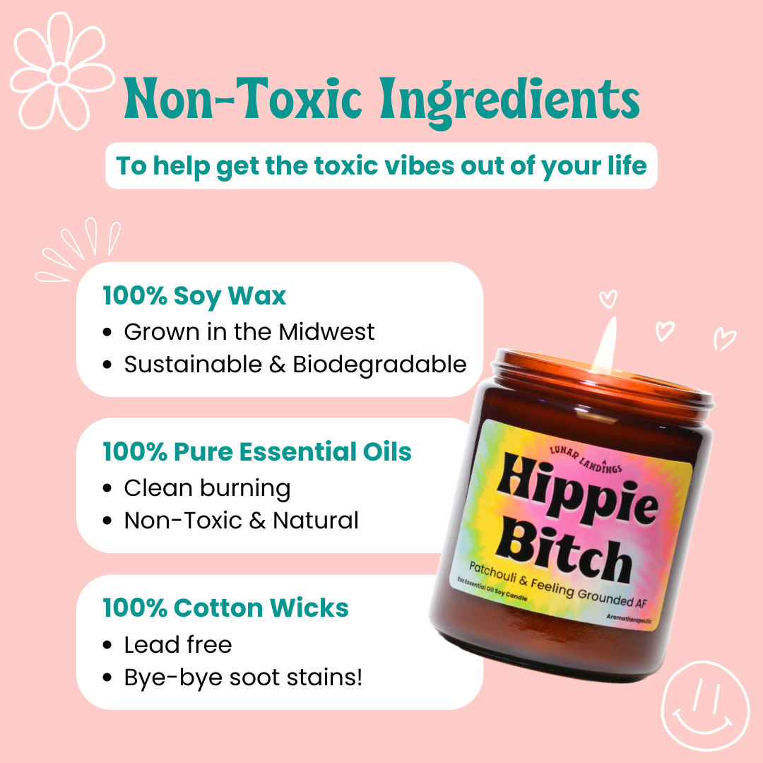 Hippie Bitch, Patchouli Essential Oil Soy Candle