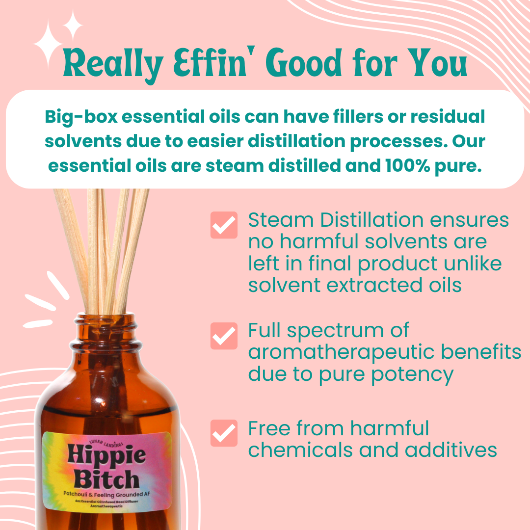 Hippie Bitch Reed Diffuser, Patchouli Essential Oil Infused