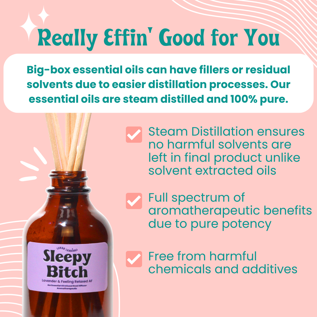 Sleepy Bitch Reed Diffuser, Lavender Essential Oil Infused