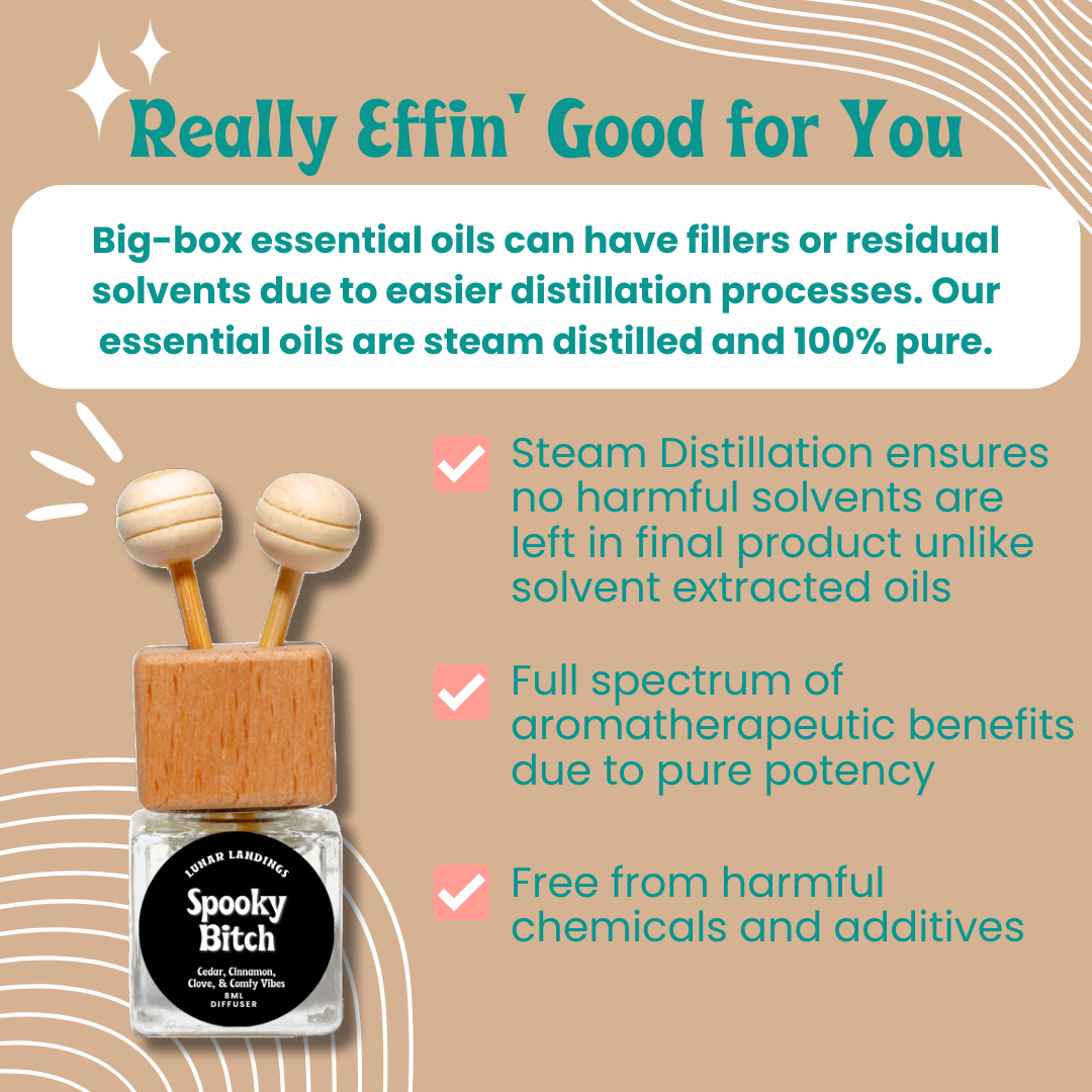 Spooky Bitch Car Freshener & Refill, Cedar, Cinnamon, & Clove Essential Oil Infused
