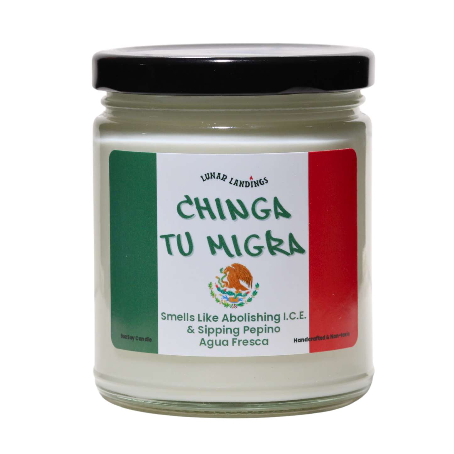 Smells Like Cucumber Agua Fresca & Chinga Tu Migra Soy Candle