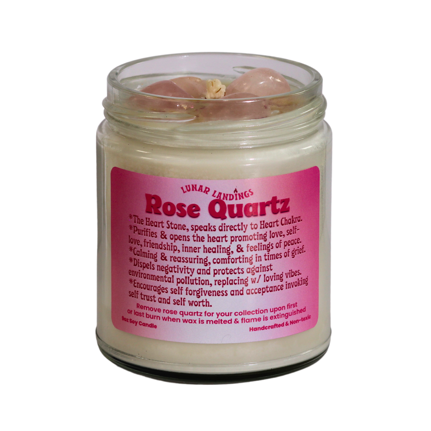 Rose Quartz Soy Crystal Candle