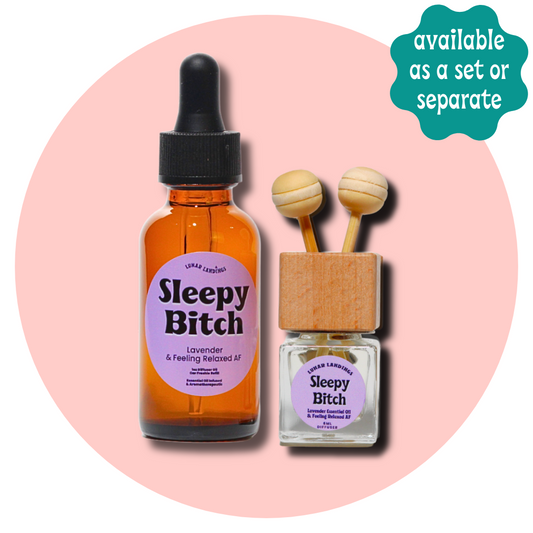 Sleepy Bitch Car Freshener & Refill, Lavender Essential Oil Infused