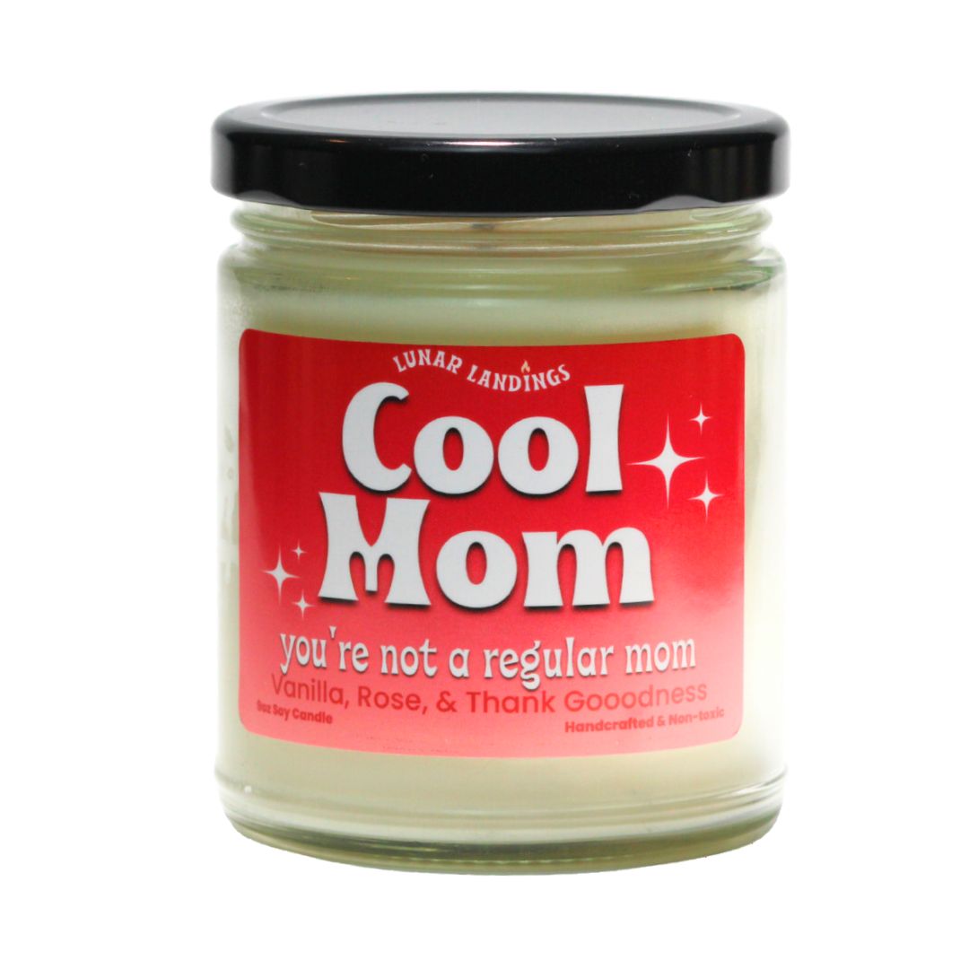 Cool Mom, Vanilla, and Roses Soy Candle
