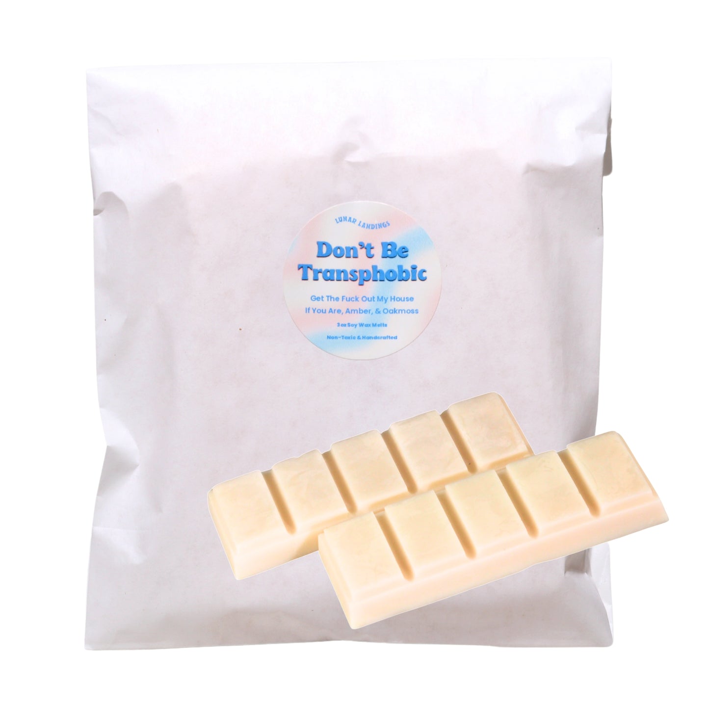 Don't Be Transphobic, Amber, & Oakmoss Soy Wax Melts