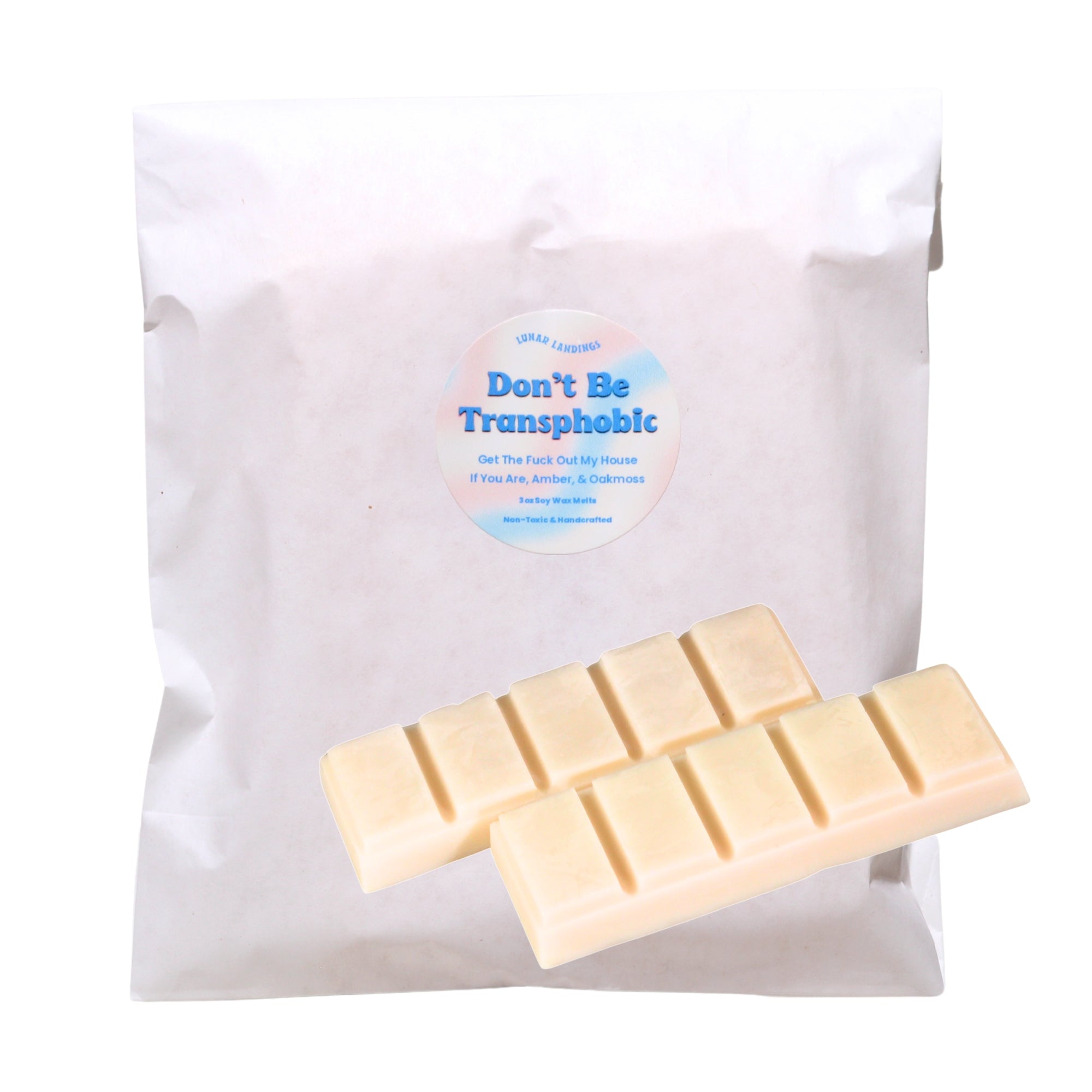 Don't Be Transphobic, Amber, & Oakmoss Soy Wax Melts
